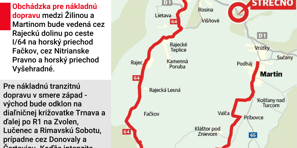 Obrázok k článku Obchádzkové trasy počas dopravných obmedzení na ceste popod hrad Strečno
